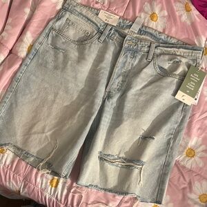 H&M Blue Distressed Jean Shorts Casual